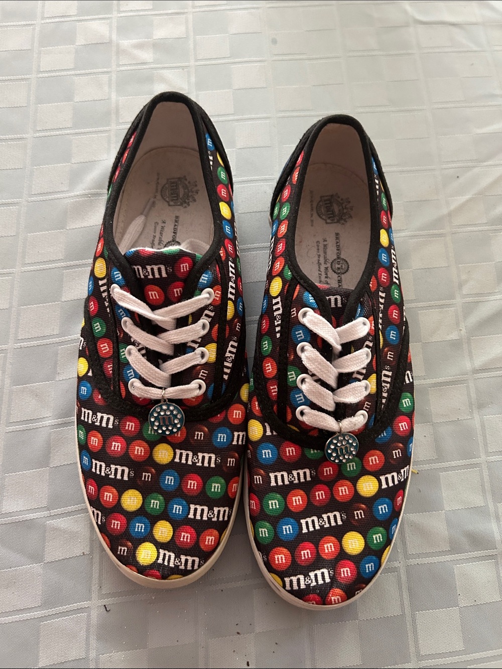 Women's Black M&M's Printed Canvas Lace-Up Shoes by The Bradford Exchange